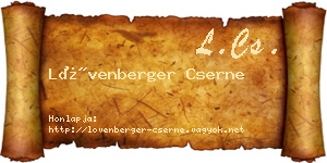 Lövenberger Cserne névjegykártya